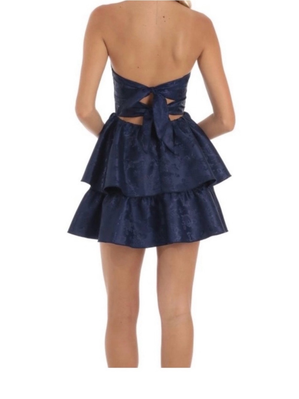 Lucy in the Sky Navy Blue Strapless Tiered Party Dress - Picture 2 of 5